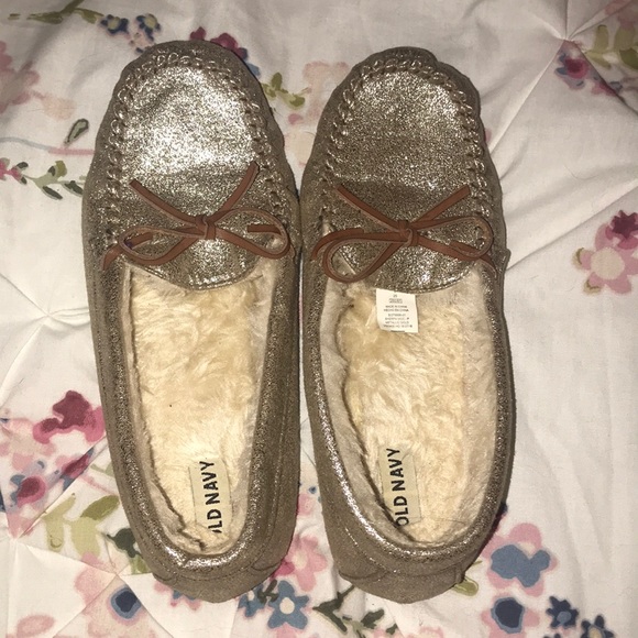 old navy glitter moccasins
